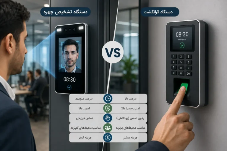 مقایسه دستگاه تشخیص چهره و اثرانگشت برای سیستم حضور و غیاب هوشمند